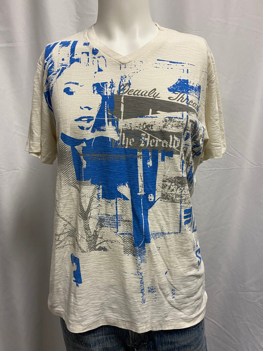 L - Marc Ecko Y2K Face Graphic V-Neck Tee
