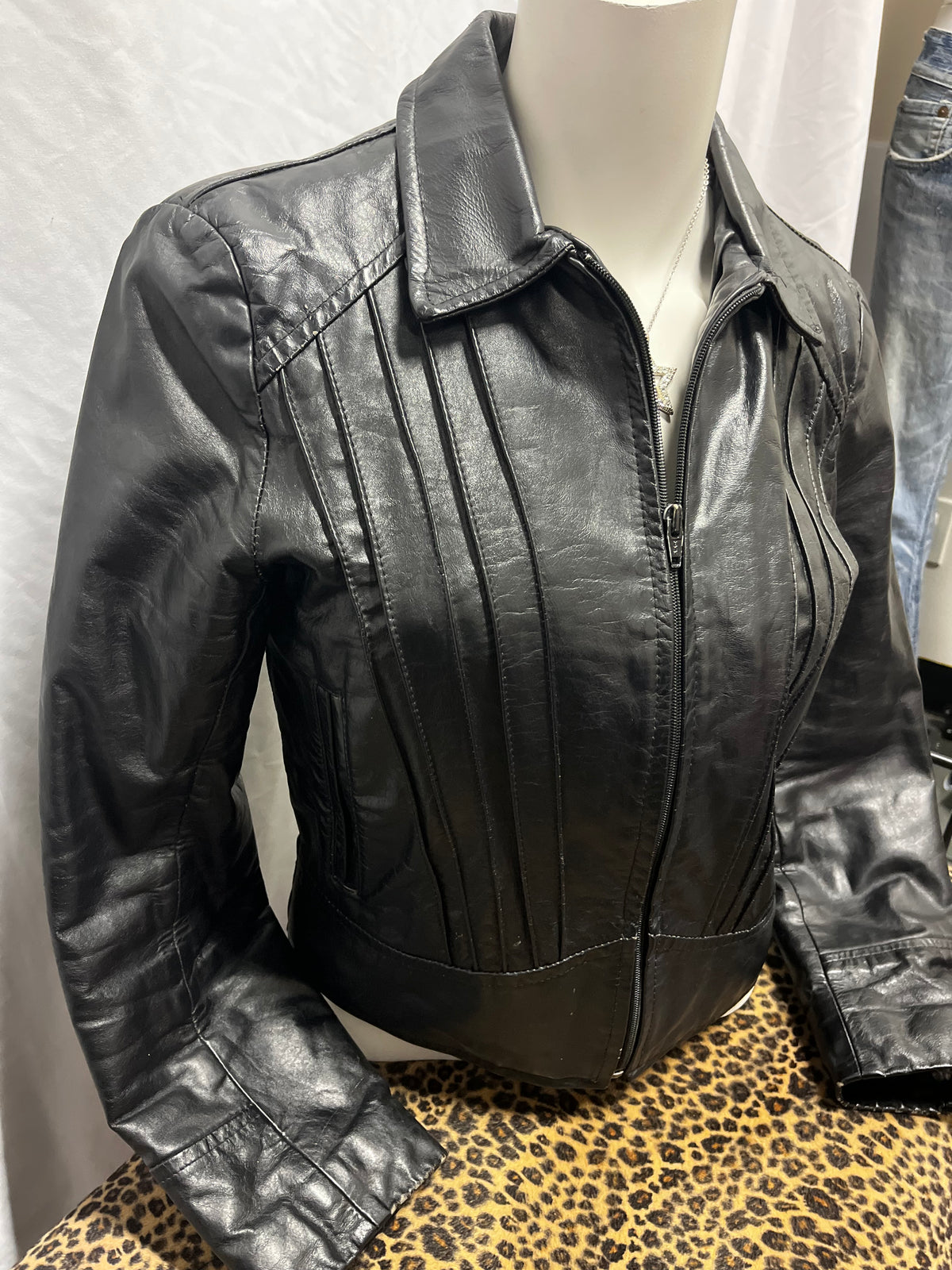 XS/S - Jeffrey Alan 90s Genuine Leather Fitted Zip Jacket