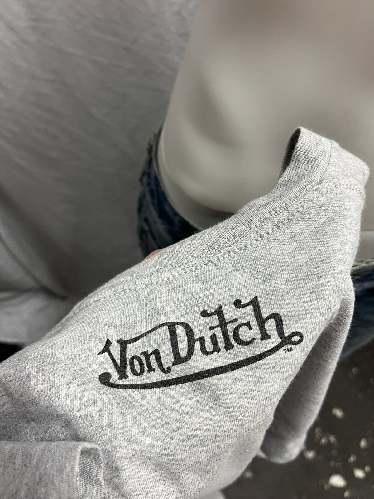 S - Von Dutch Grey + Black Graphic Tee