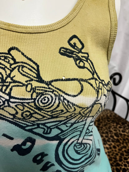 XL - Harley Davidson 2000s Tie-Dye Ribbed Graphic Top