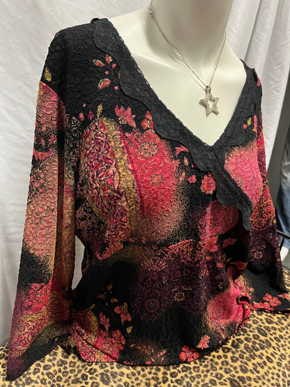 XL - West End Lace Detail Fairy Blouse