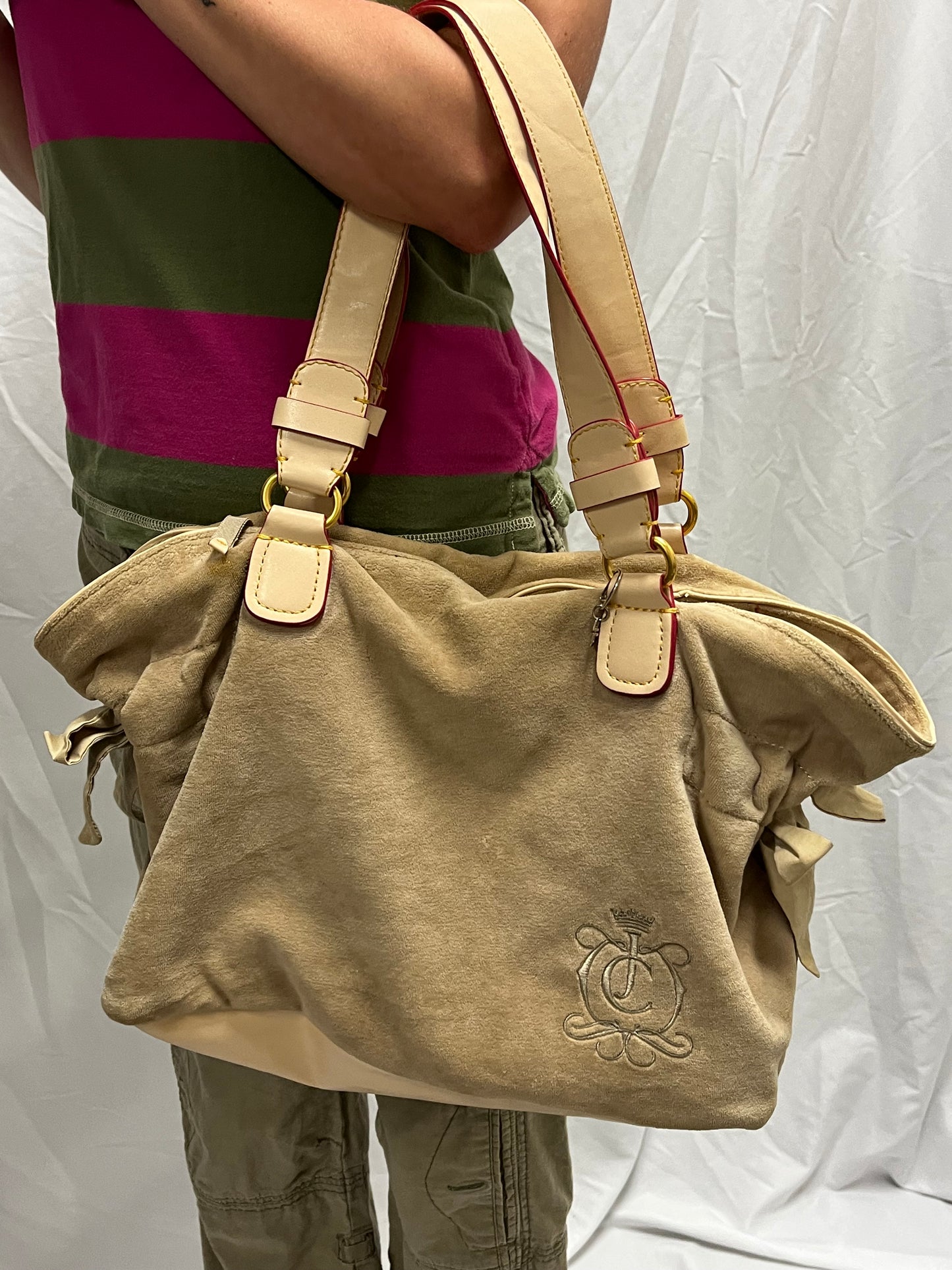 Purse - Juicy Couture 2000s Beige Slouchy Tote Bag