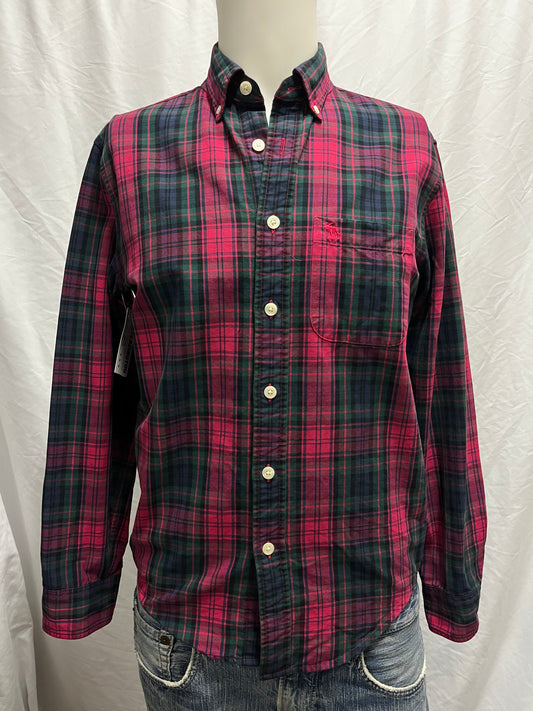 XS - Abercrombie & Fitch Y2K Pink + Green Plaid Shirt
