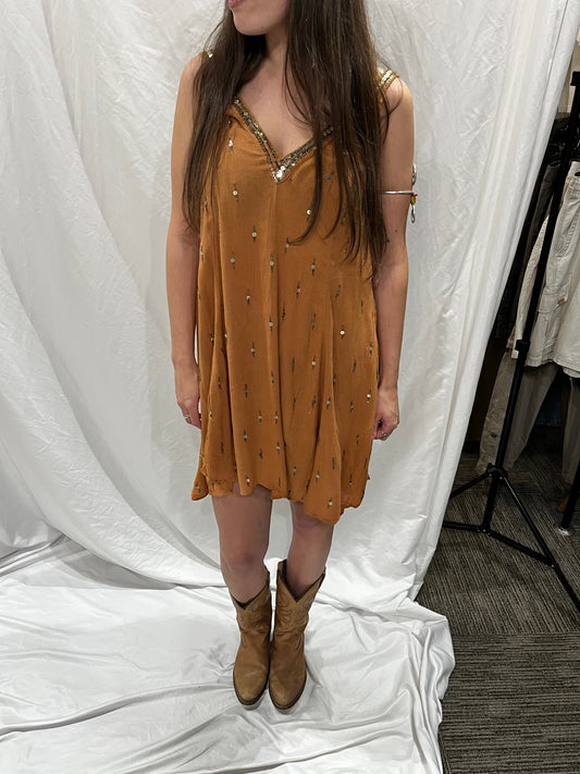 M - Free People Intimately Sequin Flowy Mini Dress