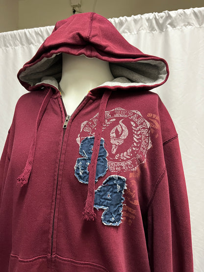 XXL - Bluenotes Y2K Applique Zip Hoodie