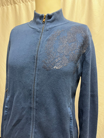 S - Guess Y2K Gothic Graphic Zip Sweater