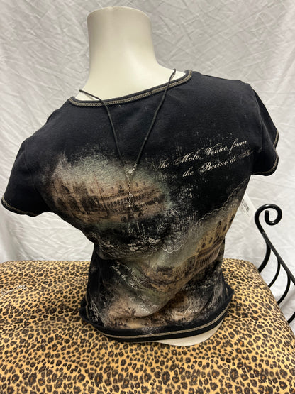 M - Blue Canyon 2000s Venice Rhinestone Top