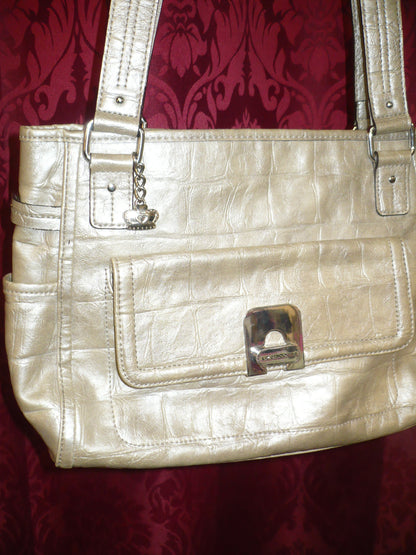 2000s Liz Claiborne Metallic Faux Leather Purse