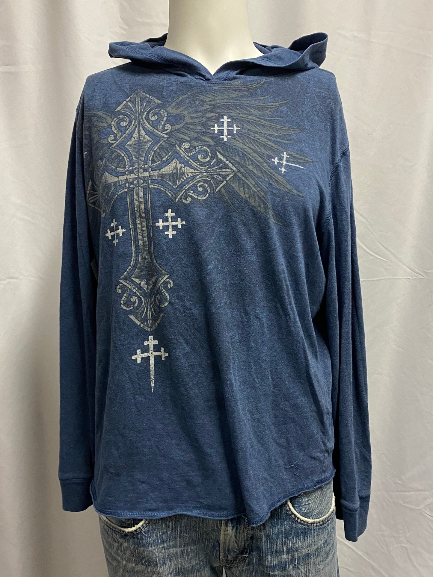L - No Boundaries Gothic Graphic Lightweight Hoodie