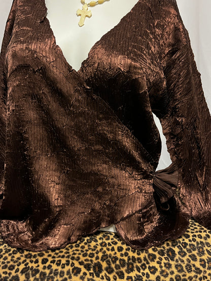 L - Cathaya Vintage Wrap Blouse