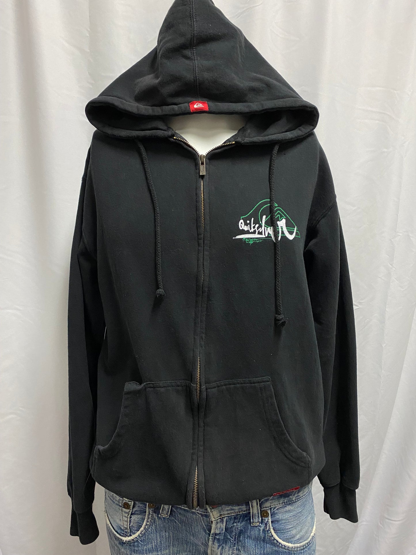L - Quiksilver Double Sided Logo Zip Hoodie