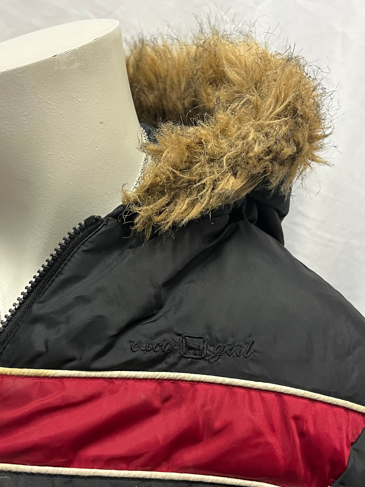 S - Exco Girl Y2K Faux Fur Hood Fitted Coat