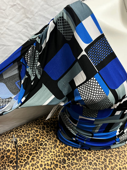 S - Rampage Y2K Blue Patterned Blouse