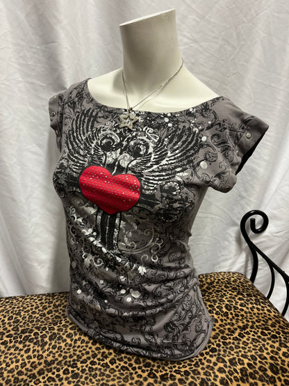 S - Streetwear Society Y2K Rhinestone Gothic Top