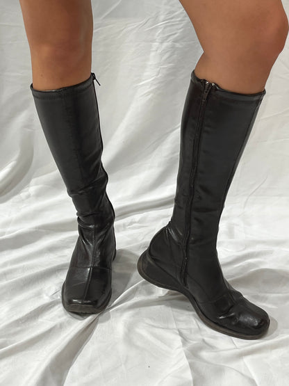 SZ 8 - Roberto Gianni Brown Faux Leather Chunky Boot