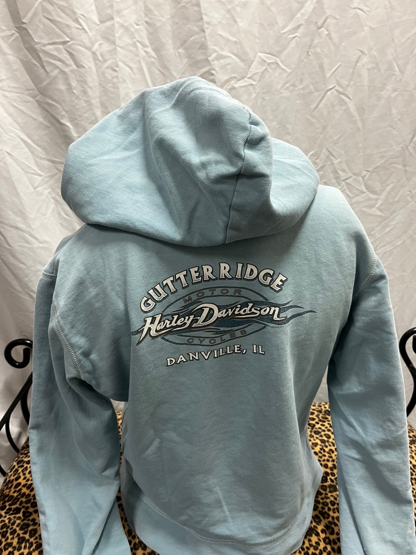 M - Harley Davidson 2006 Baby Blue Zip Hoodie