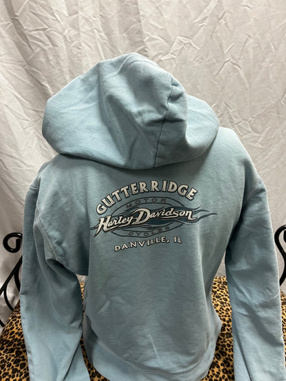 M - Harley Davidson 2006 Baby Blue Zip Hoodie
