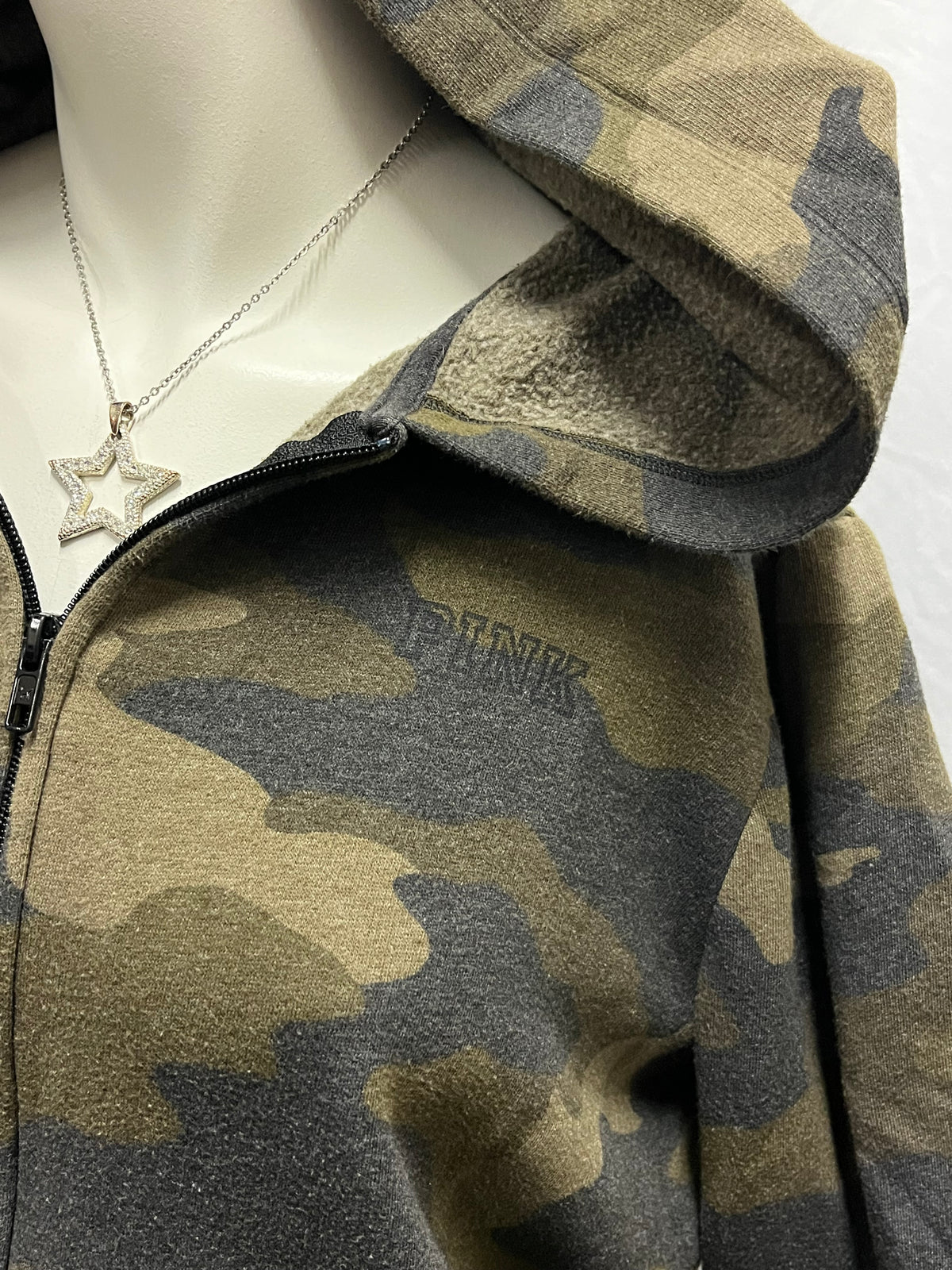 L - Victoria's Secret Pink Camouflage Zip Hoodie