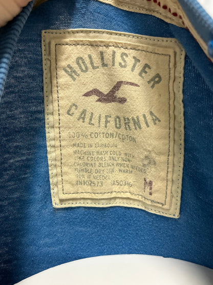 M - Hollister HCO Applique Blue Tee