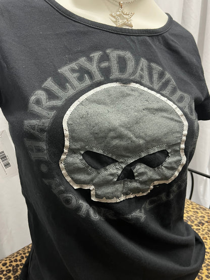 M - Harley Davidson Wings + Skull Graphic Top
