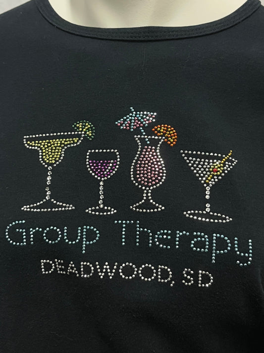 L - Group Therapy Rhinestone Graphic Top