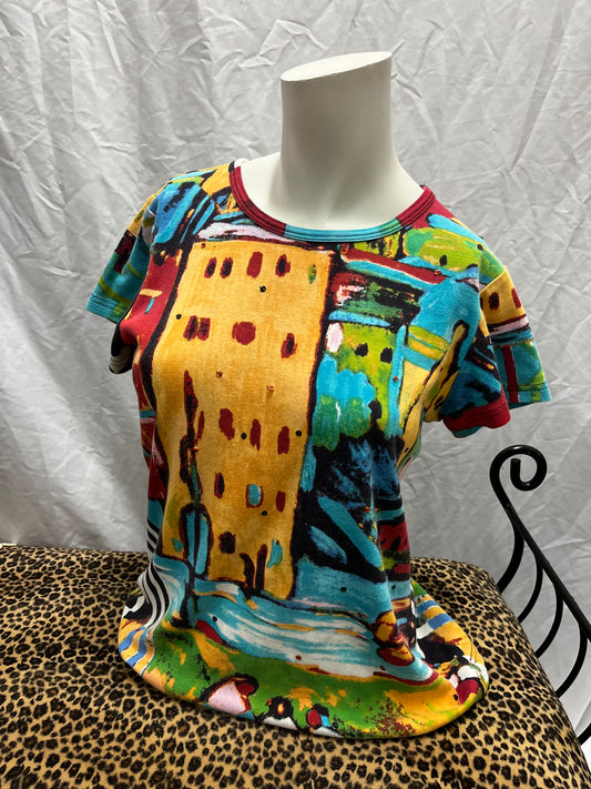 M - Orientique Y2K Sequin Graphic Top