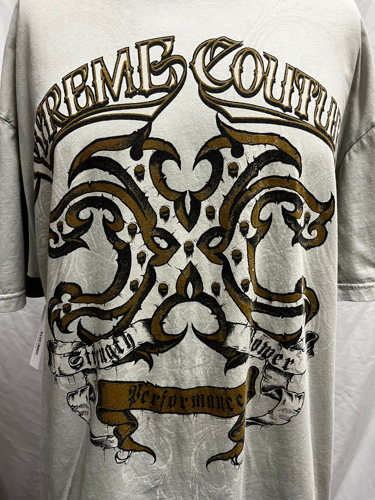 2XL - Xtreme Couture Y2K Grey AOP Graphic Tee