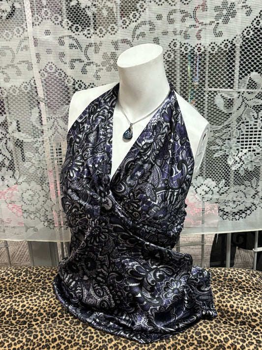 M - Le Chateau 2000s Satin Halter Top