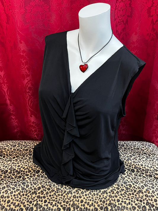 L - Jessica 2000s Ruffle Detail Top