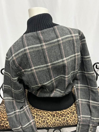 L - Point Zero Y2K Plaid Button Fitted Jacket