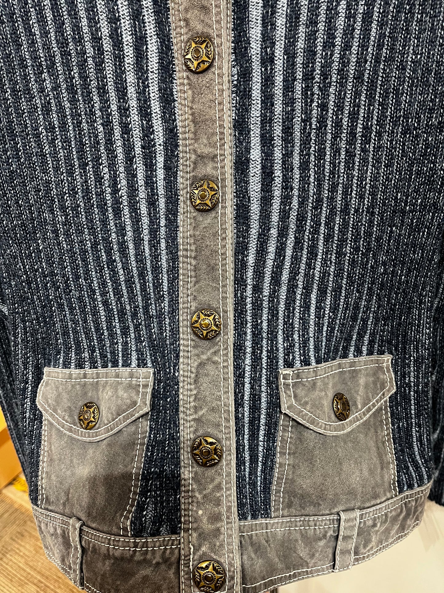 M/L - Chic Knits Vintage Leather + Wool Jacket