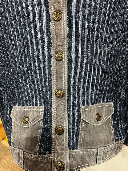 M/L - Chic Knits Vintage Leather + Wool Jacket