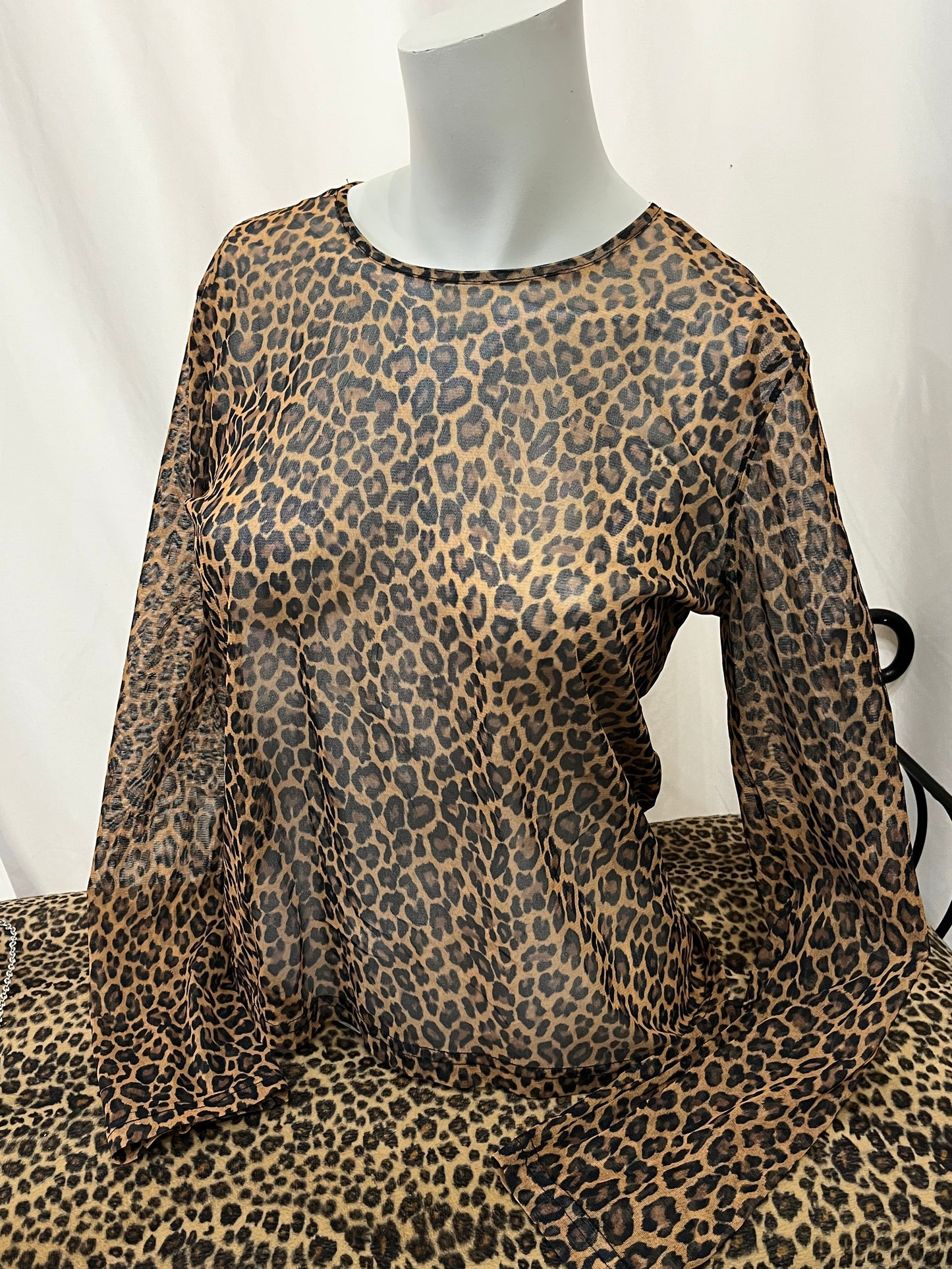 L - Ricki's 2000s Leopard Mesh Top