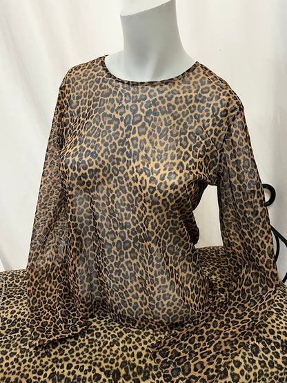 L - Ricki's 2000s Leopard Mesh Top