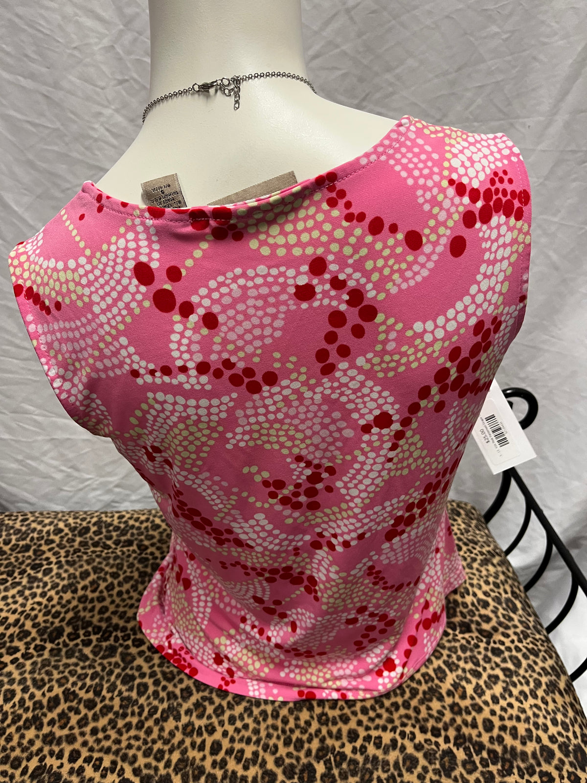 S - I.E. Y2K Pink Patterned Drape Top