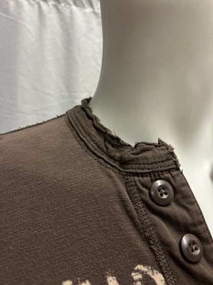 XS - American Eagle Y2K Graphic Henley Long Sleeve