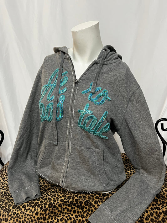 L - Aeropostale 2000s Sequin Zip Hoodie