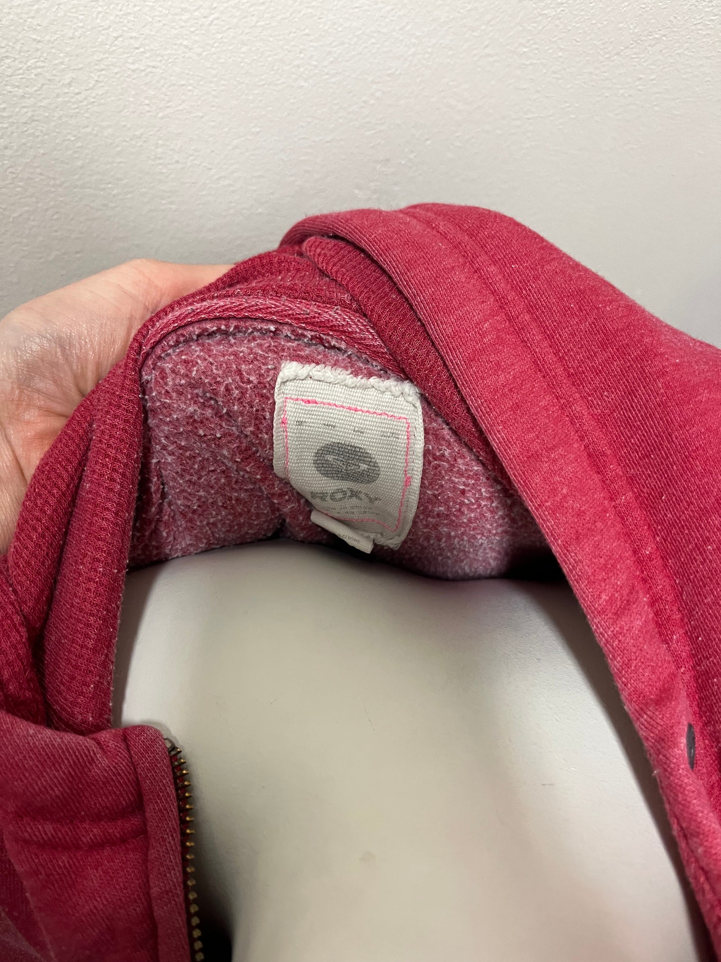 XL - Roxy Y2K Applique Red Zip Hoodie