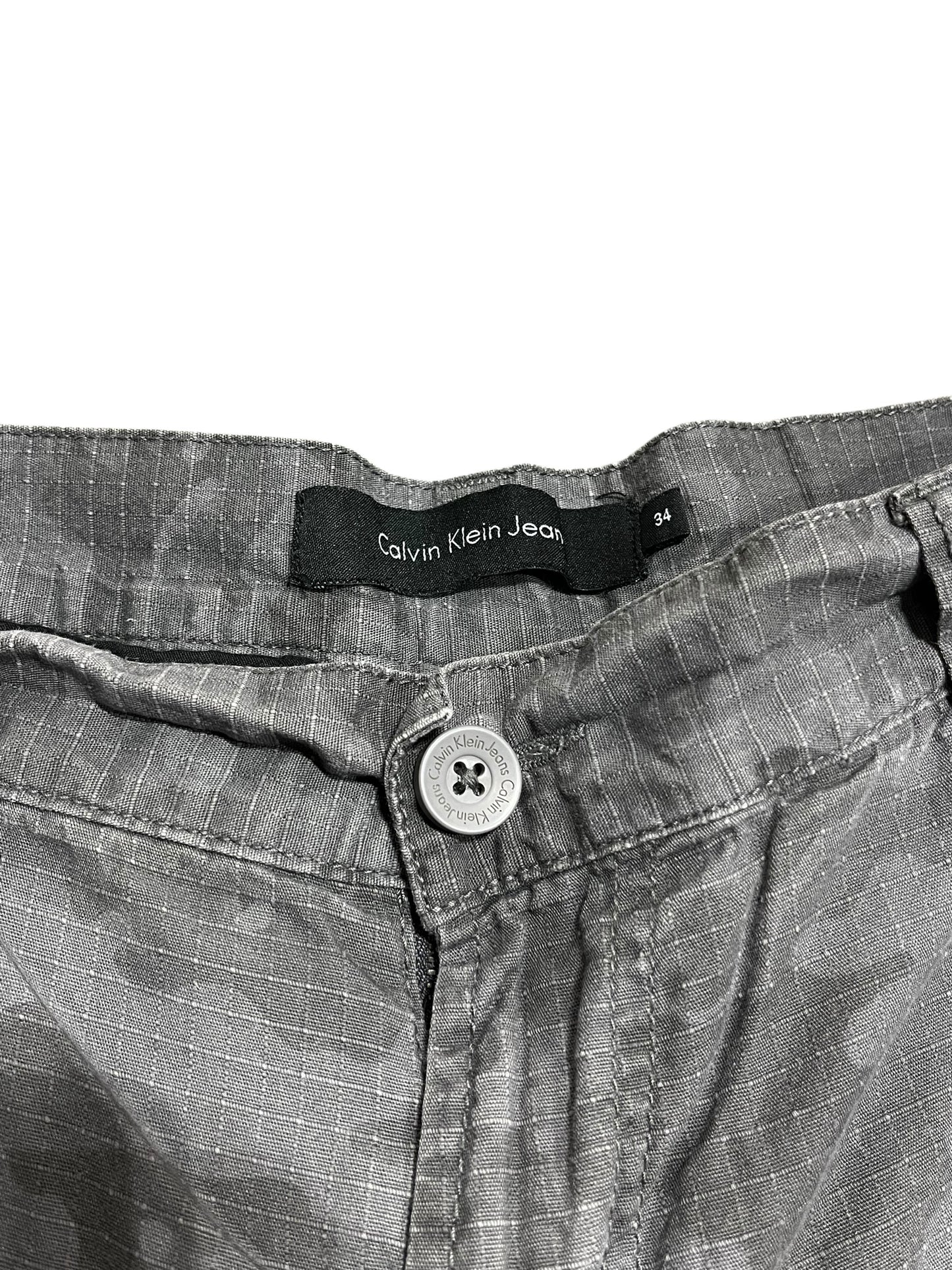 34" - Calvin Klein 2000s Grey Camouflage Cargo Shorts