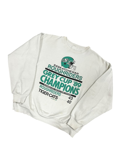 L - 1989 Saskatchewan Roughriders CFL Graphic Crewneck