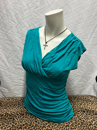 S - I.N.C. 2000s Teal Ruched Blouse