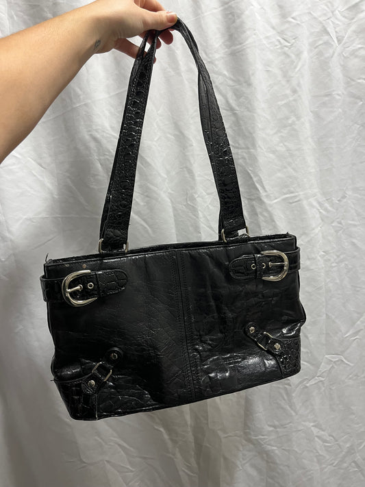 Purse - Tuscan's Buckle Detail Faux Snakeskin Tote
