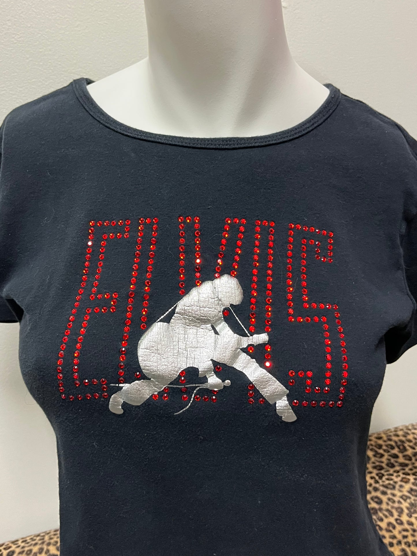 M - Elvis Graceland Rhinestone Baby Tee