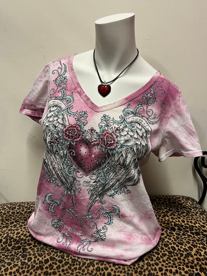 L - Urban X Y2K Rhinestone Graphic Top