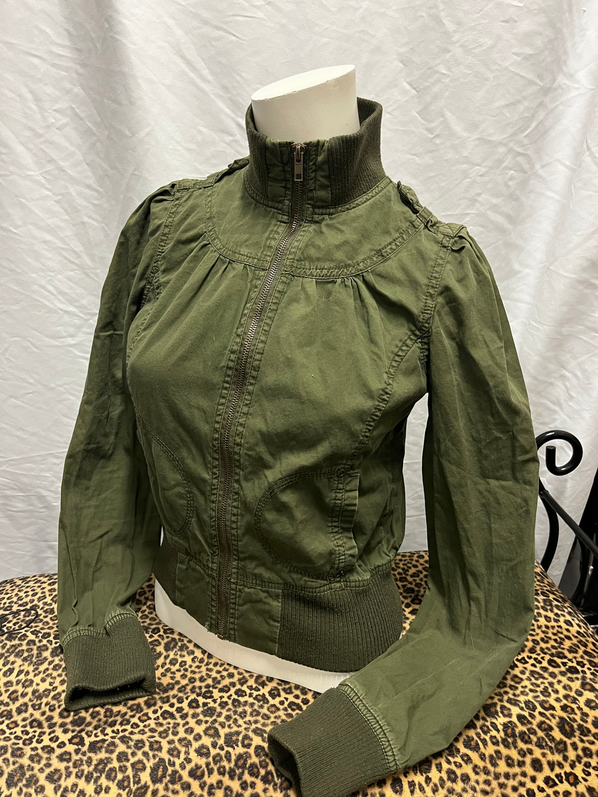 XS/S - 21 Y2K Army Green Cargo Light Zip Jacket