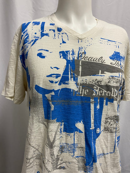 L - Marc Ecko Y2K Face Graphic V-Neck Tee