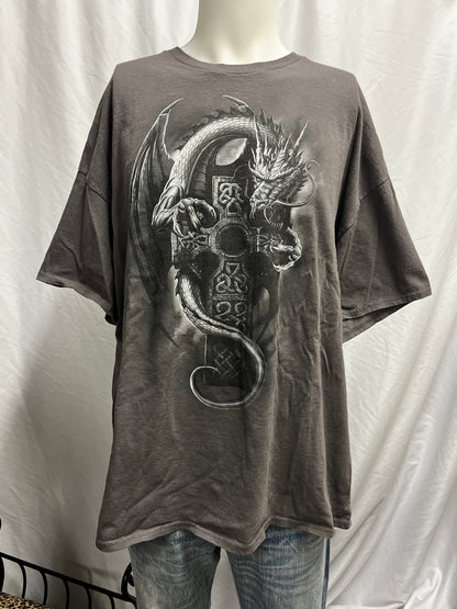 XXL - Y2K Snake Gothic Cross Graphic Tee