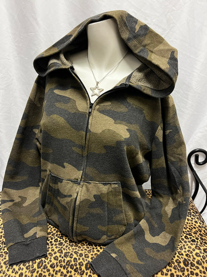 L - Victoria's Secret Pink Camouflage Zip Hoodie