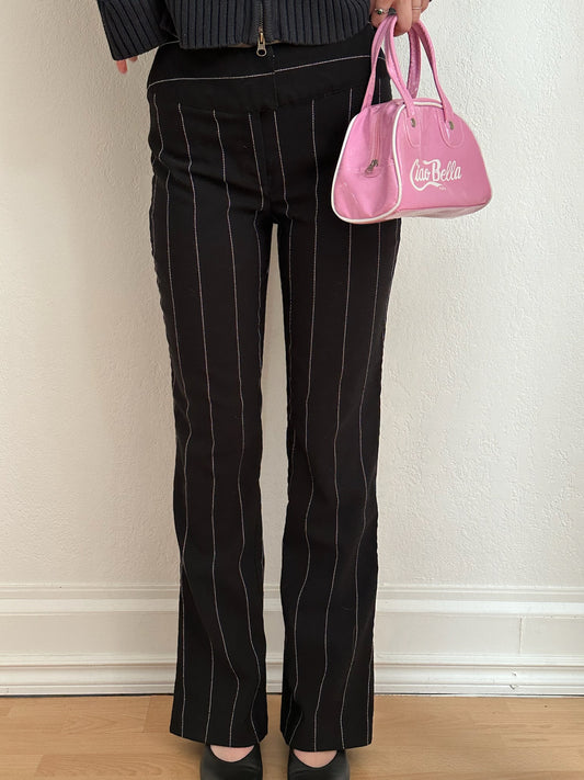 Y2K Black Pinstripe Dress Pants