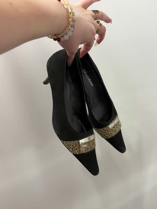 SZ 9 - Nygaard 90s Leopard Detail Kitten Heel